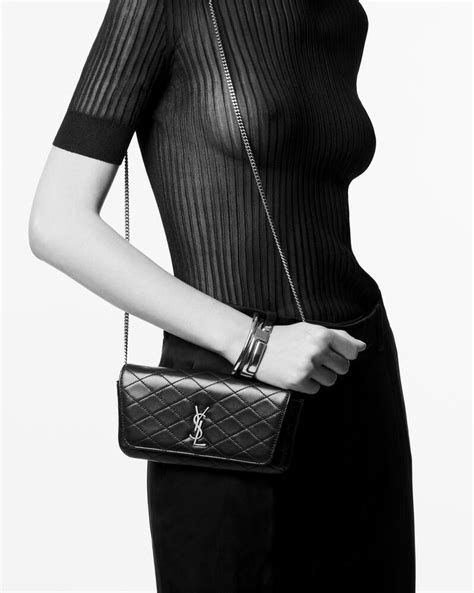 ysl gaby phone holder|SAINT LAURENT Gaby quilted leather phone case .